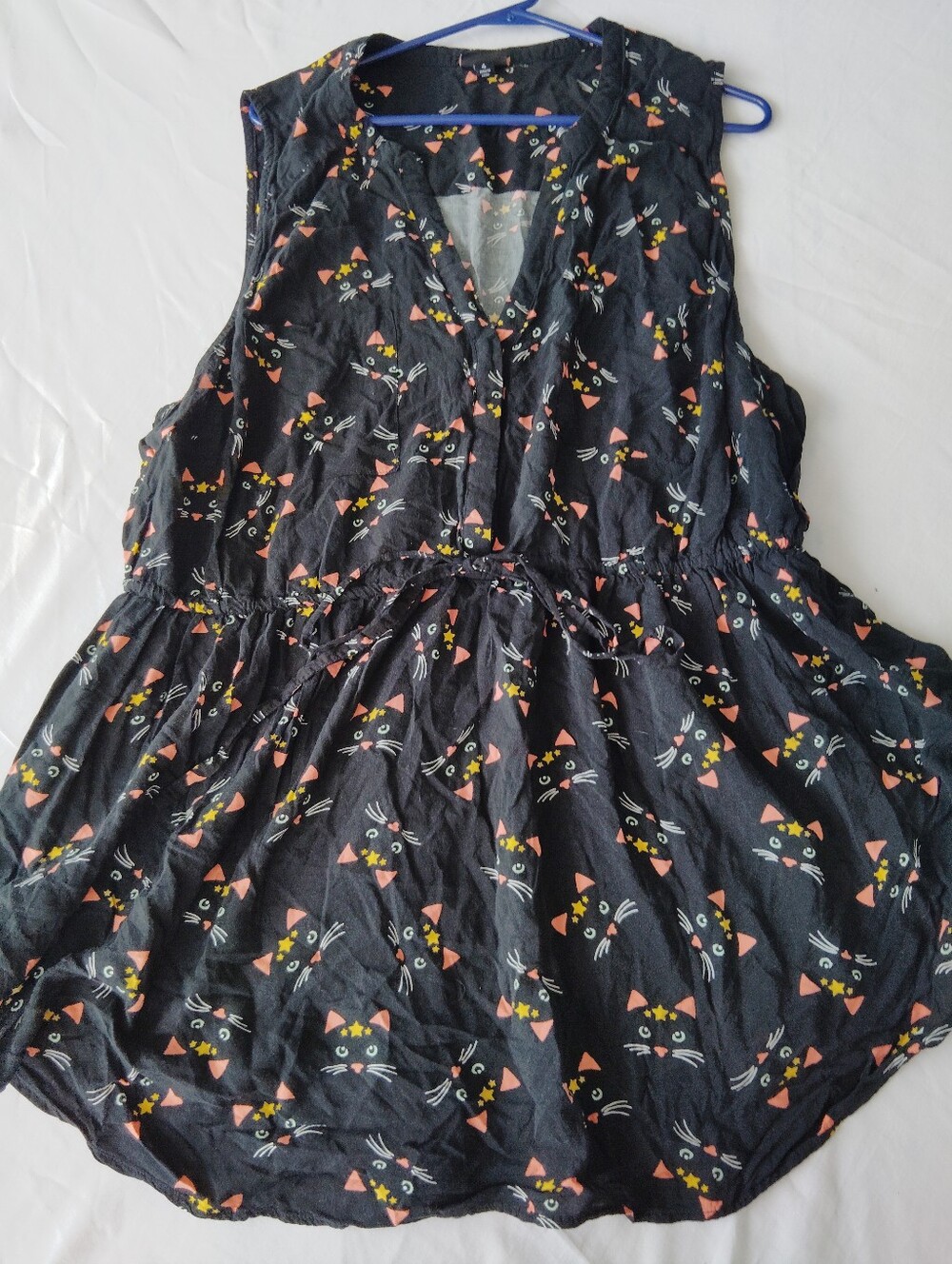 Torrid Black Cat-Print Sleeveless Women’s Top 4 Y2K